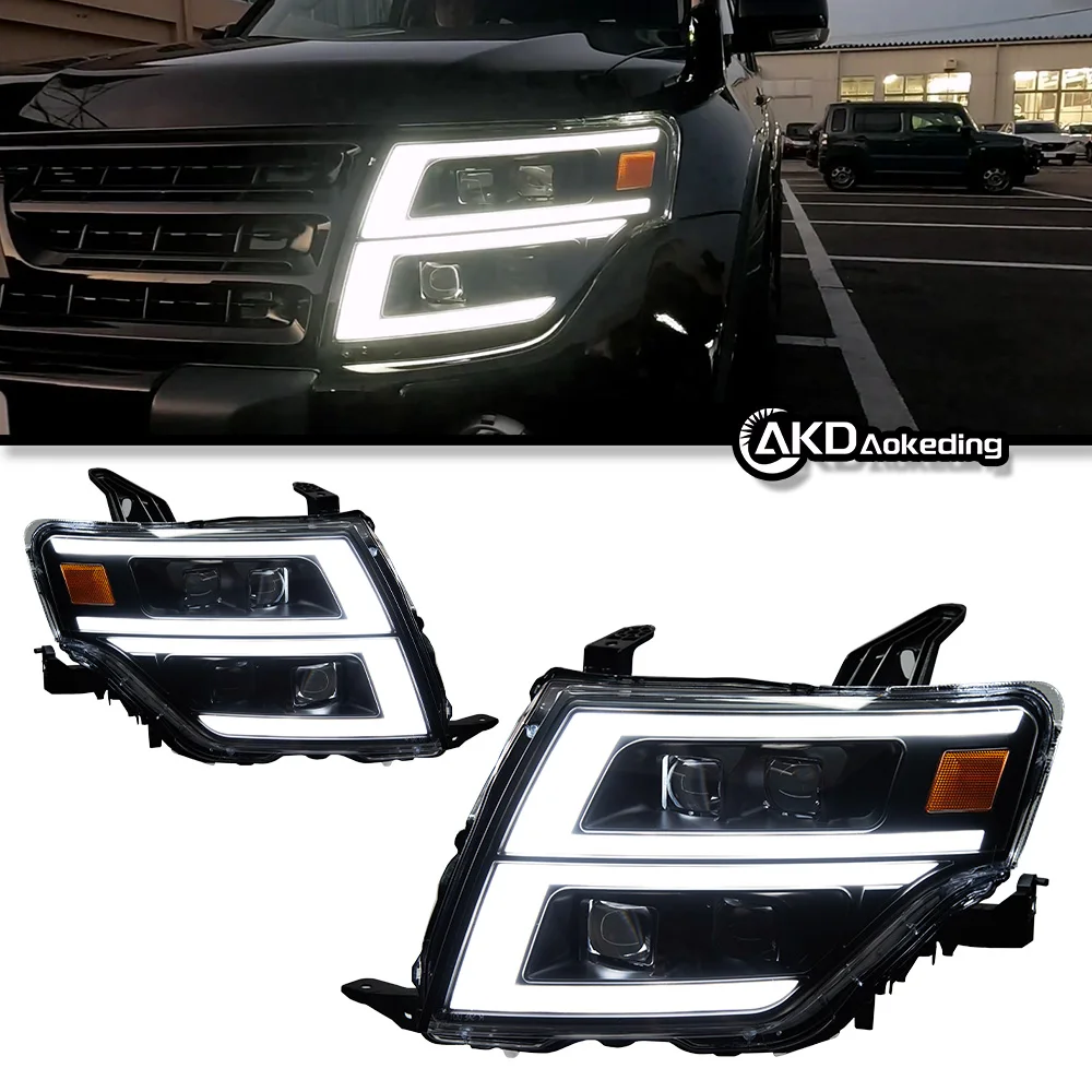 Suitable for Mitsubishi Pajero V97 headlight assembly Bobcat modification V93 V95 daytime running light water steering upgrade