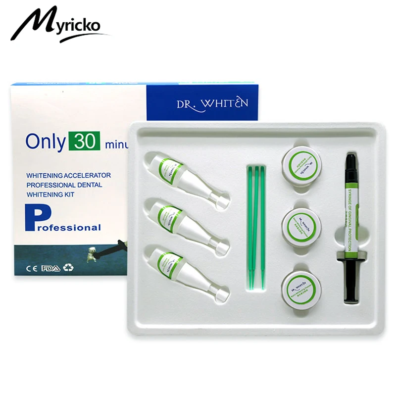 Kit de clareamento dental dr.whiten, gel de lixívia dentária, cuidados bucais apenas 30 minutos, clareamento dental limpo, 1 caixa, remove manchas