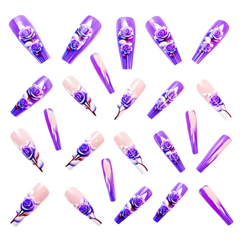 Рисунок 5 - удлиненные ногти пресс на фиолетовые