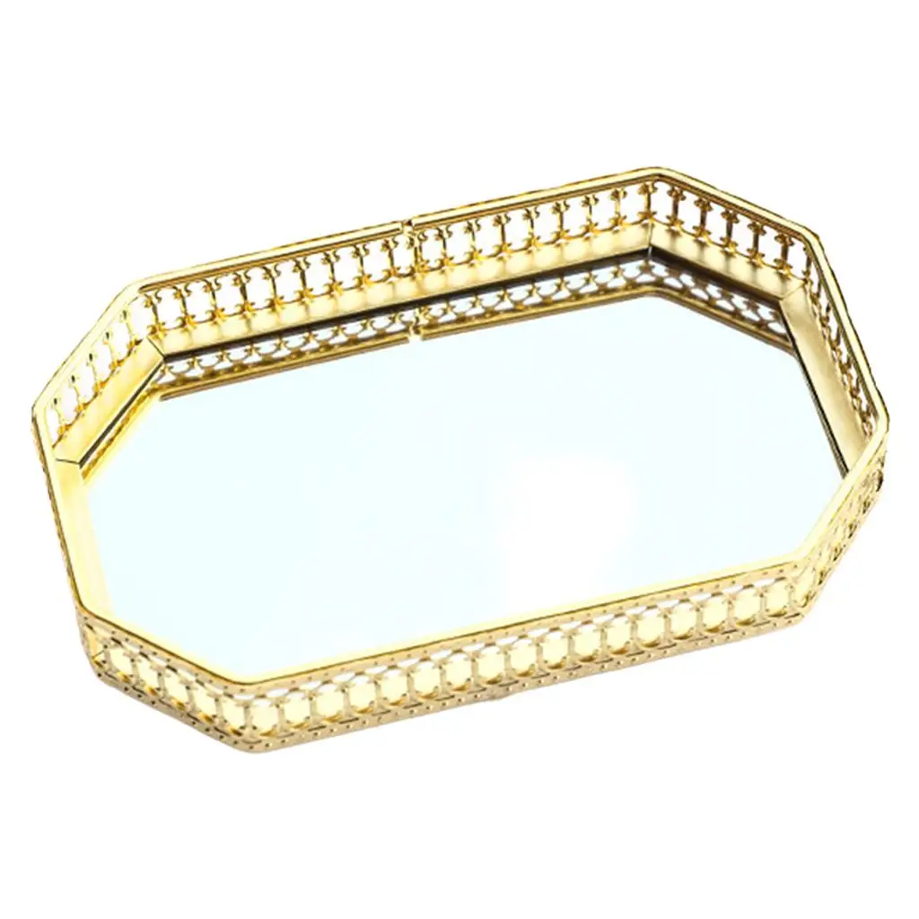 Storage Rack Pastry Fruit Clear Mirror Bottom Snack Jewelry Organizer Bathroom Dresser Bedroom Countertop Decoration