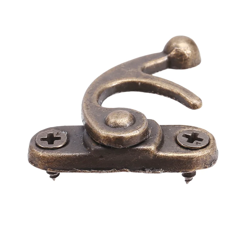 

ABRT-20PCS Bronze Tone Antique Right Latch Hook Hasp Horn Lock Wood Jewelry Box Latch Hook Clasp