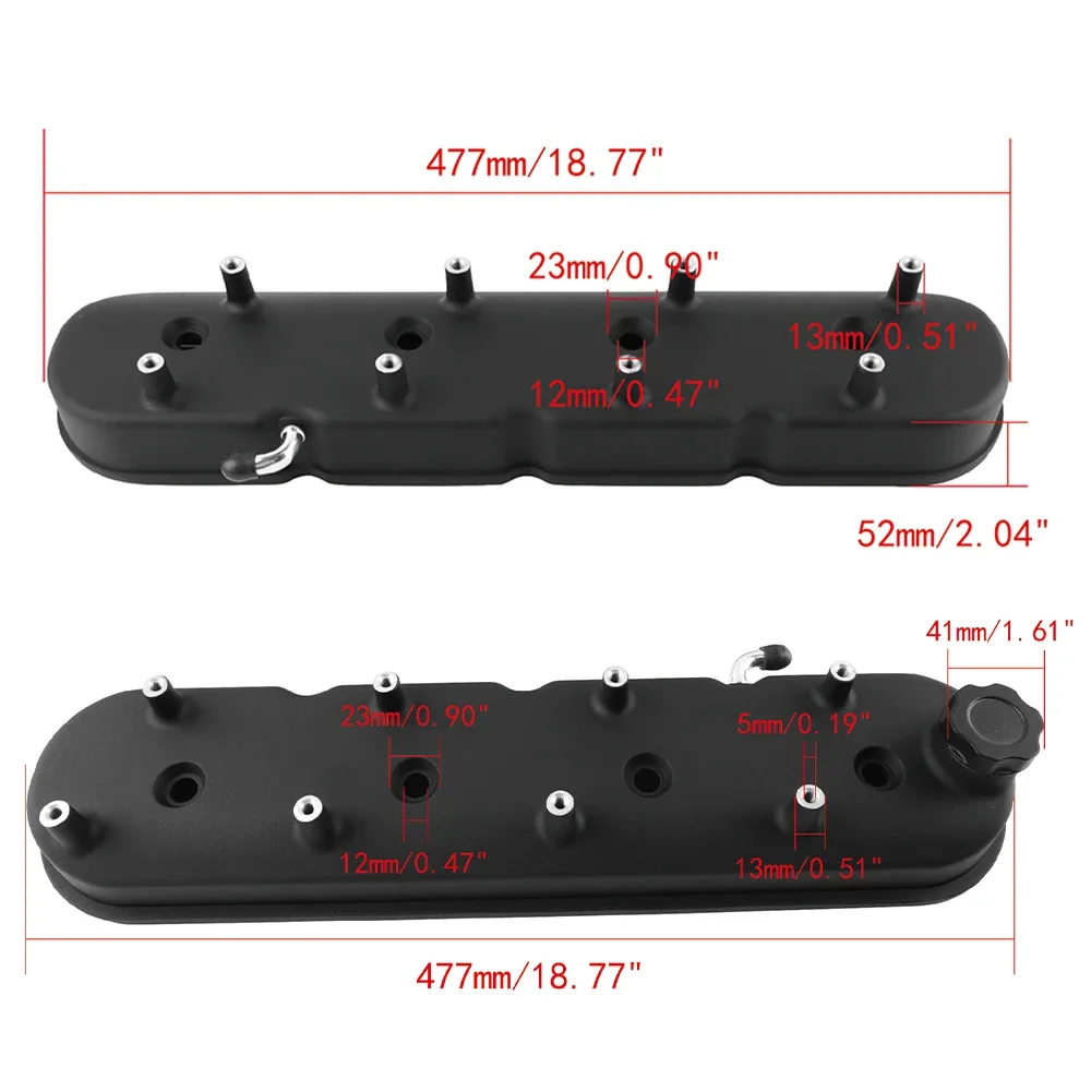 High Quality Cast Aluminum, Tall Black Valve Covers, Sturdy Coil Mounts, Suitable For Ls1, Ls2 Ls3, Gm Ls Engines
