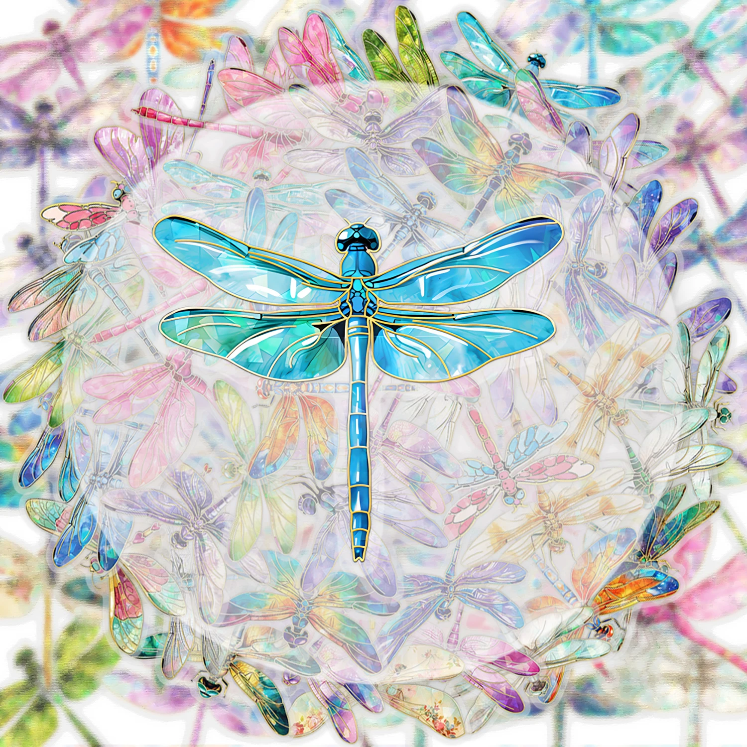 30 Laser Dragonfly Stickers, Vibrant Stickers Suitable for Water Bottles, Laptops, Cell Phones, Suitcases, Skateboards, Guitars, Party Decorations