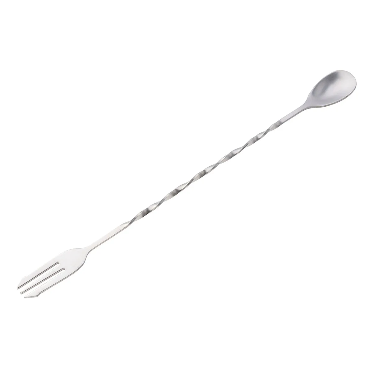 

Stainless Steel Bar Spoon Mixing Fork 304 Grade Cocktail Twisted Bartender Tool Coffee Tea Stirring Long Handle Durability