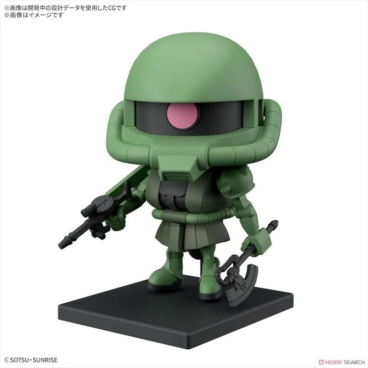 Конструктор Bandai 1/1 Gunpla-kun Zakupla-kun Mass Production Type Green Q-style, набор для сборки, серия DX