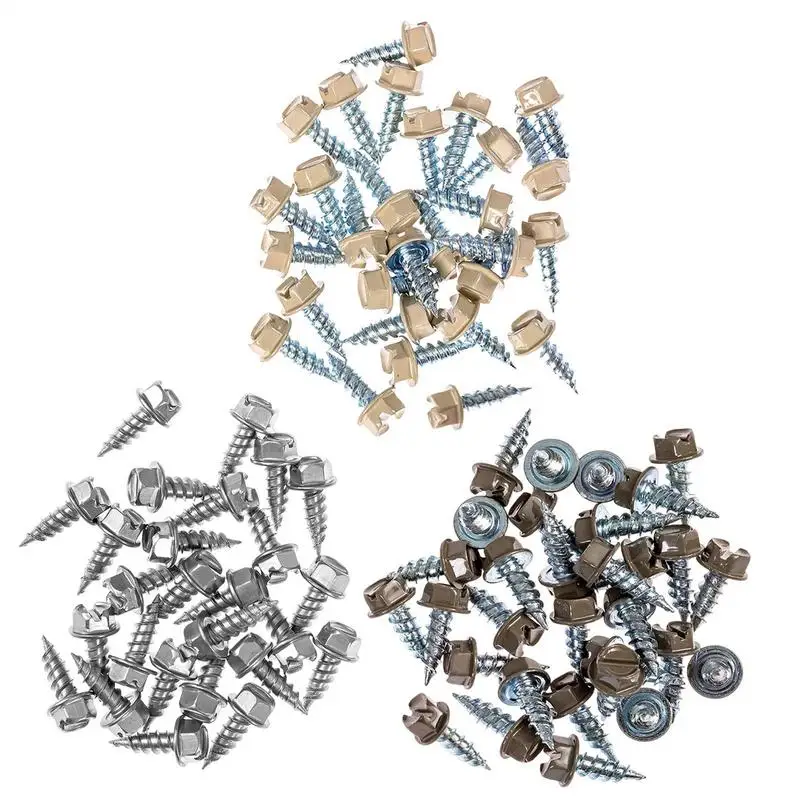 Metal Gutter Screws 100 Pieces Tapping Screws Metal Sheet Fasteners Tough Gutter Guard Accessories For Secure Assembling To Wood