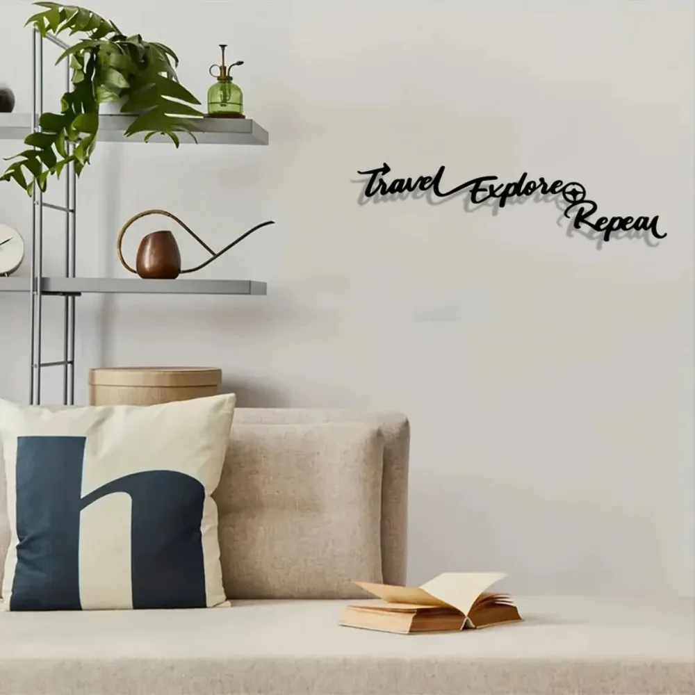 CIFBUY Metal Wall Art Travel Theme Iron Slogan Sign Scratch Resistant Craft Home Office Living Room Decor