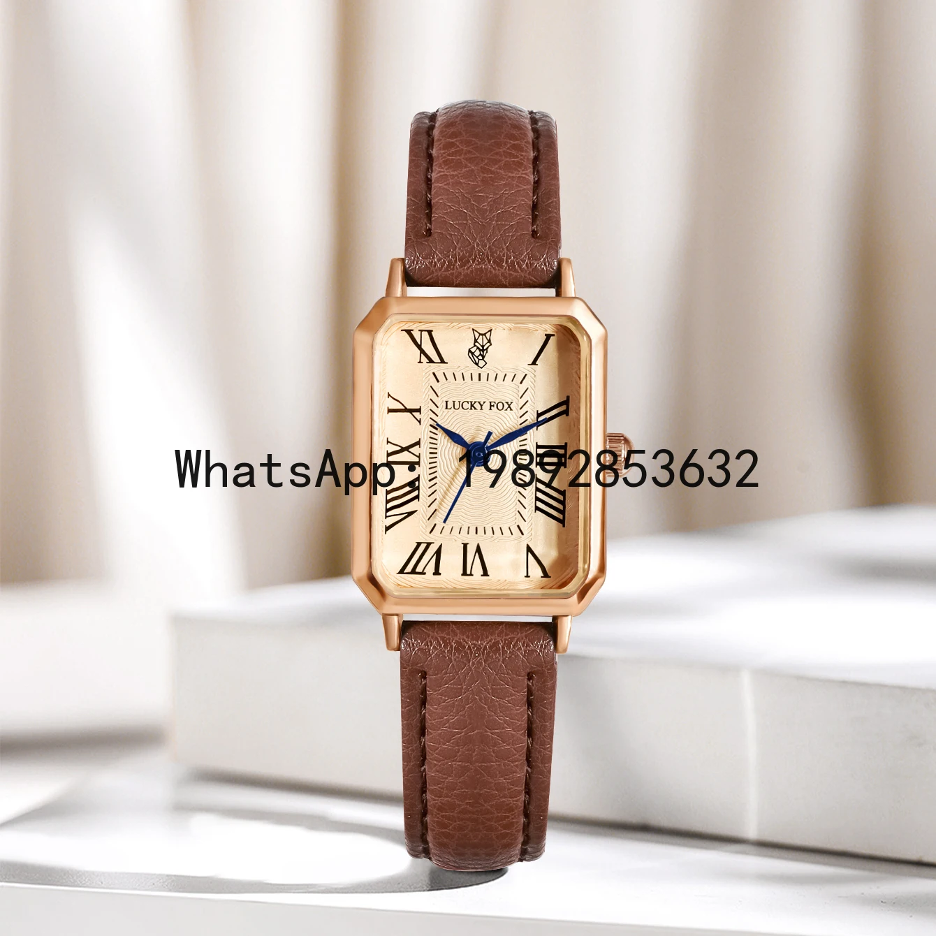 LYY Fashion Retro Digital Dial Casual Watches Square Leather Strap Fashionable Clock Quartz Wristwatch for Women Gift