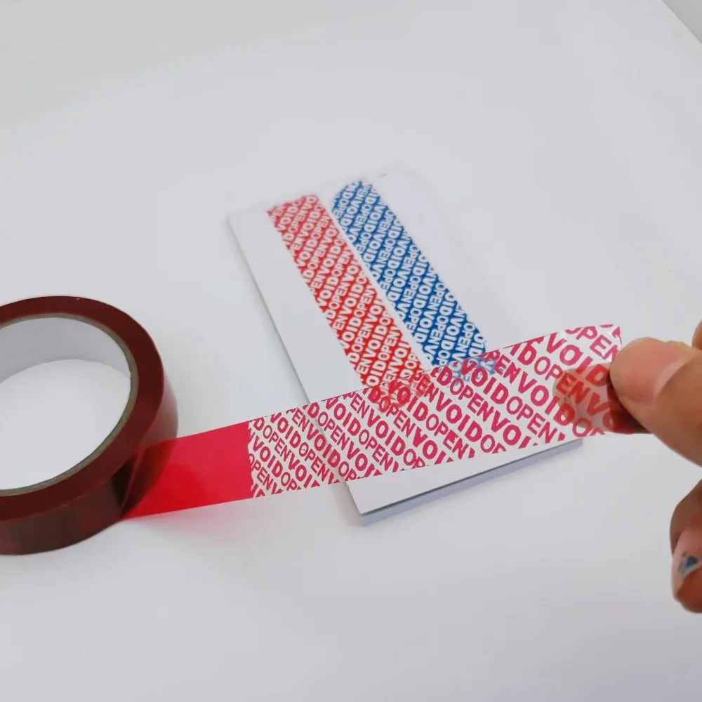 100% Total Transfer Tamper Proof Security Seal Tapes 1 Inch x 55 Yards “Void” Film, Red image 4