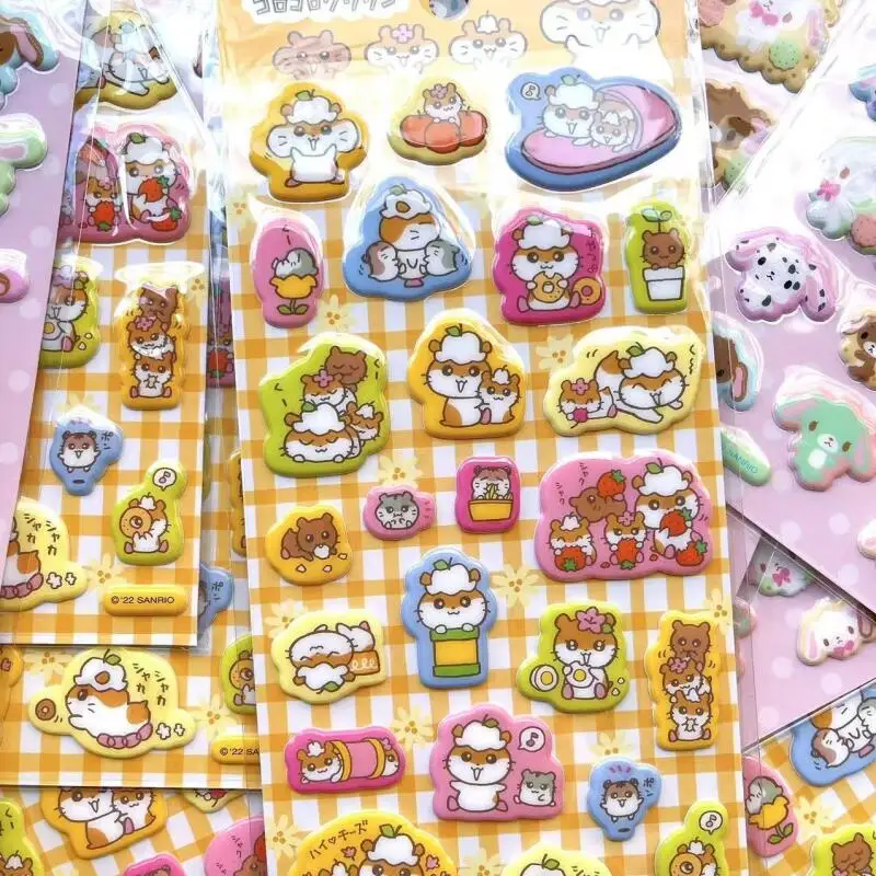Nuovo Sanrio Usahana Sugarbunnies 3D Bubble Stickers Toy Girl's Diary Adesivi decorativi Fai da te Cassa del telefono Decorazione della fotocamera Giocattolo Gif