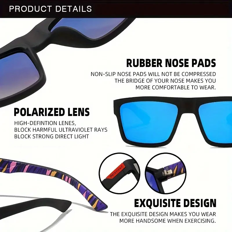 Classic Polarized Sunglasses Men Women Fashion Square Eyewear Male Sun Glasses Vintage Driving Eyeglasses Sport Shades