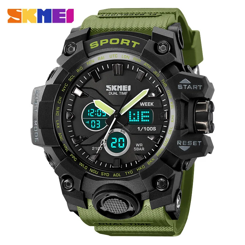 SkmeiOutdoor Sports Student Watch Sveglia impermeabile multifunzionale Orologio elettronico Orologio elettronico luminoso mimetico