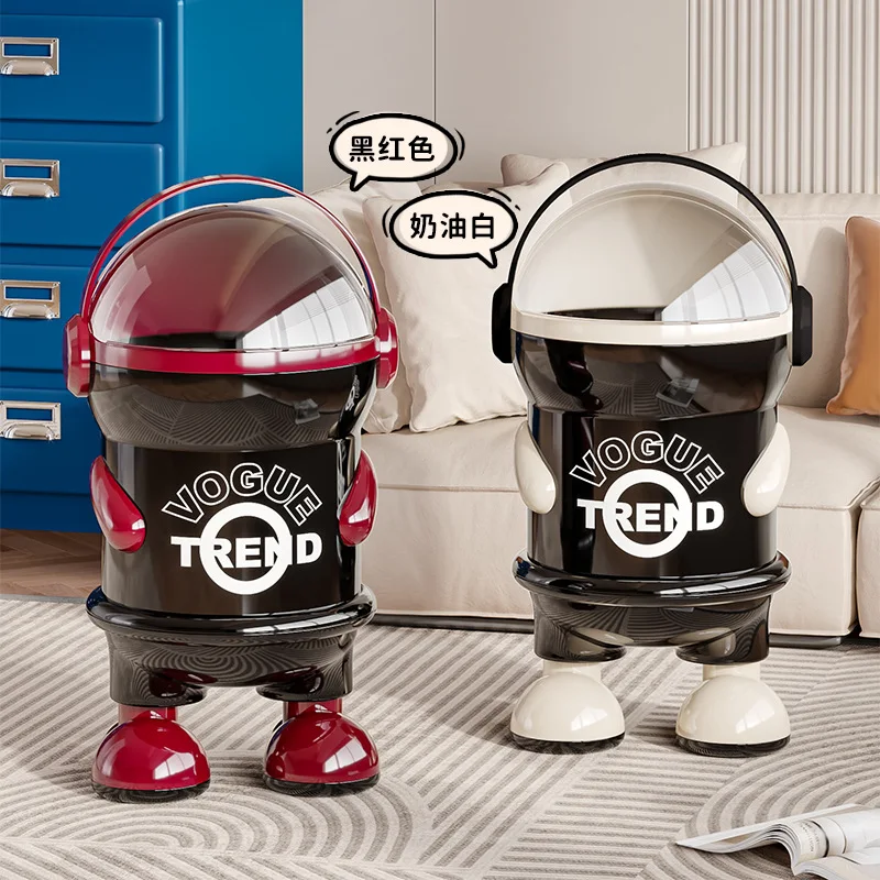 Trash can household astronaut living room light luxury high-end flip large capacity kitchen bedroom bathroom high value