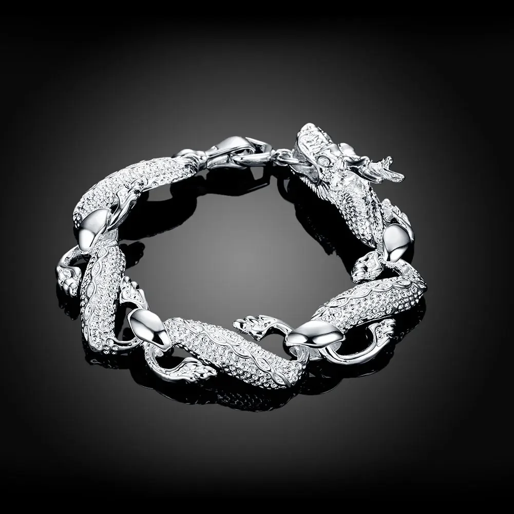 Feines, edles 925er-Sterlingsilber-Armband mit massiver Kette für Damen und Herren, Charm-Party-Geschenk, Hochzeit, Party, Modeschmuck