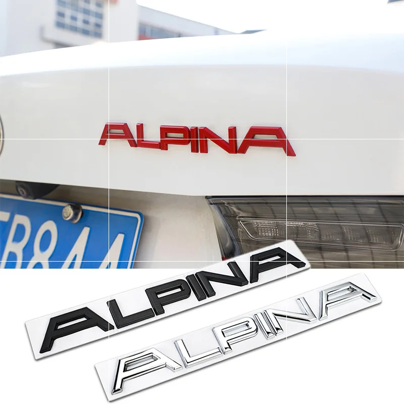 1Pcs Car 3D Metal Stickers Rear Bumper Trunk Letter Logo Emblem Badge Decals For ALPIN E46 E39 E90 E60 E36 F30 X5 E53 F10 refit