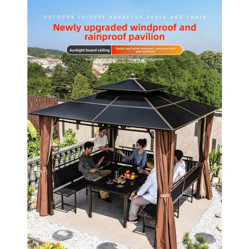 HW-19 Outdoor awning courtyard gazebo roof pavilion leisure sun house gazebo