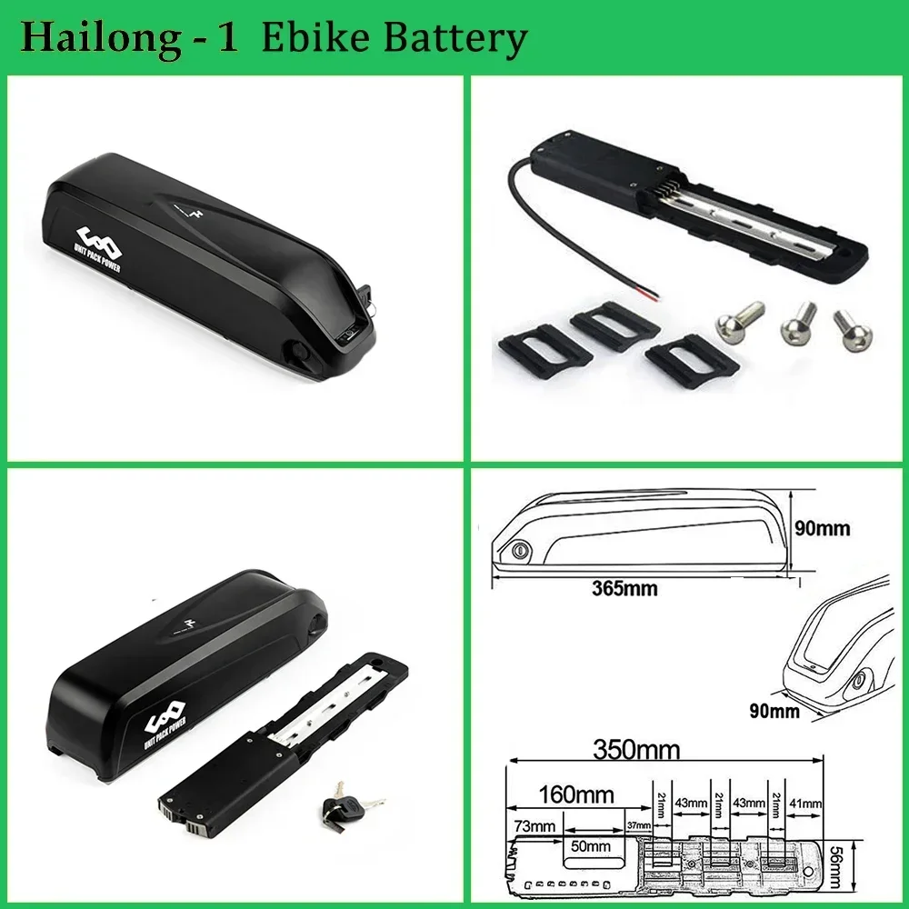 LG 21700 Hailong eBike Battery48V 52V 19.2Ah 17.5Ah 36V 15Ah 13Ah 18650 Downtube Bateria for 1500W 1000W 750W 500W 350W Motor