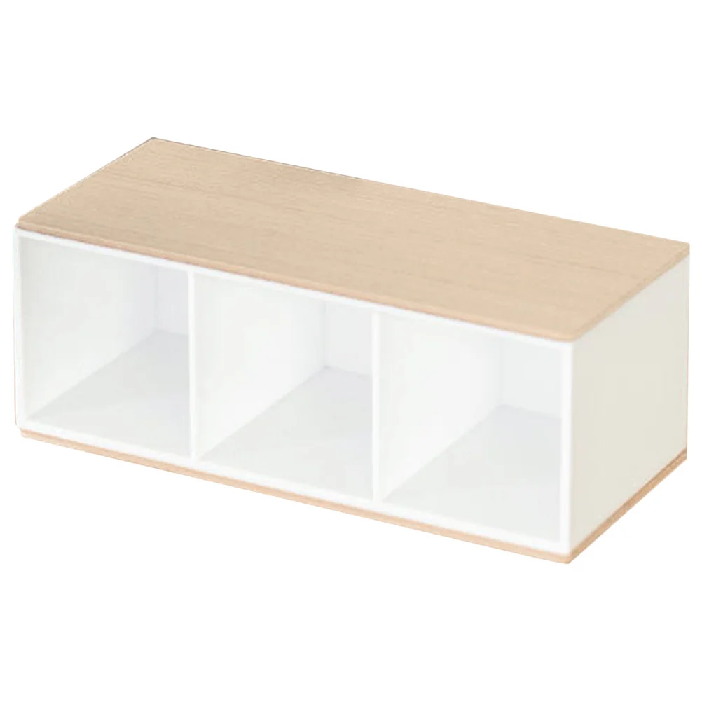 Organizador de compartimentos de madera, portalápices de escritorio y brochas de maquillaje, almacenamiento con Control remoto para organizador de escritorio de oficina y hogar