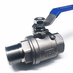 304 in acciaio Inox A Due Pezzi Valvola A Sfera 1/4 3/8 1/2 