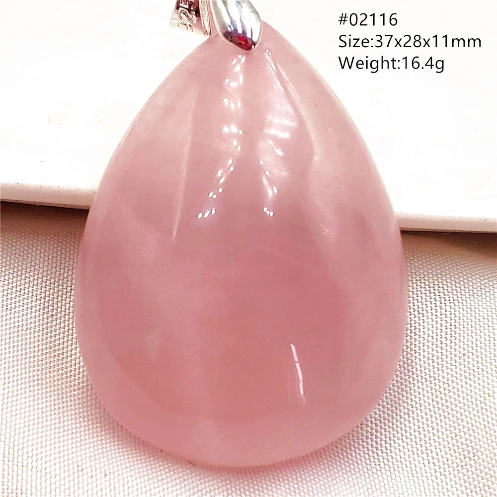 Natural Red Rose Quartz Water Drop Pendant Necklace Madagascar Women Rose Quartz Love Gift Love Crystal Necklace AAAAA