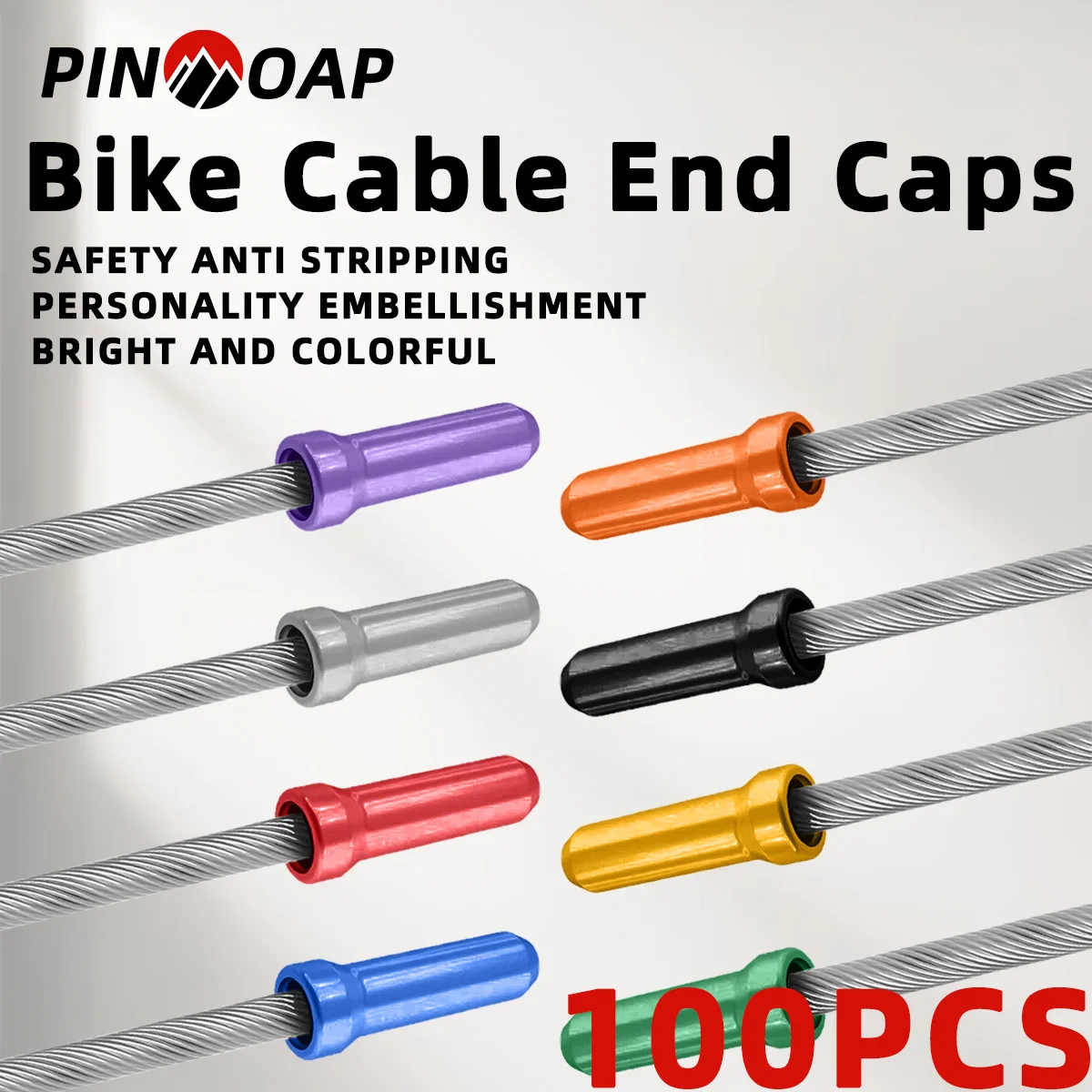 PINMOAP 100PCS Tappi terminali per bicicletta Manicotti terminali per cavi del freno Tappi terminali per cavi per ingranaggi Tappo posteriore per tubazione della linea della bicicletta e copertura della linea interna