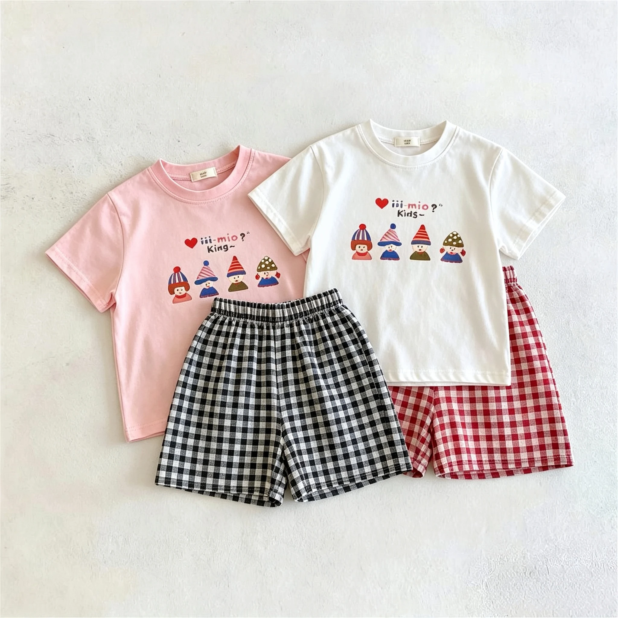 Baby Girl Boy Short Sleeve Suit Summer Clothing Simple Fashion Popular T-shirt Shorts Two Piece Set Loose Casual Child Tracksuit