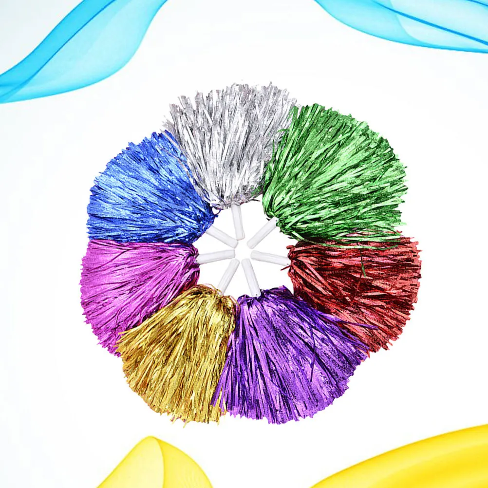 

14pcs Hand Twirl Poms Mixed Color Glitter Plastic Cheer Poms For Sports Party Festival Decor Team Sports Supplies
