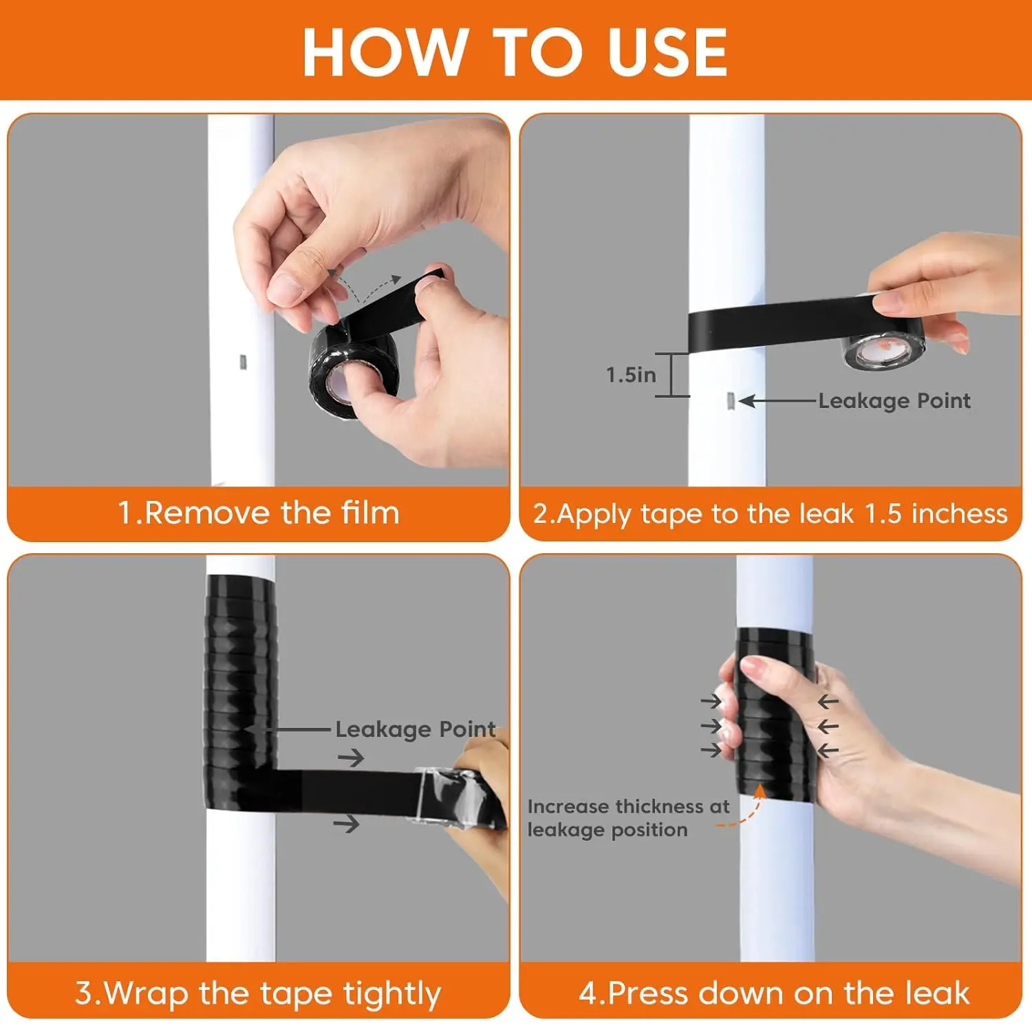 1.5-30m Self-Fusing Silicone Tape Self-Adhesive Plumbing Pipe Repair Tapes Waterproof Hose Leaks Wrapping Electrical Wires Tapes