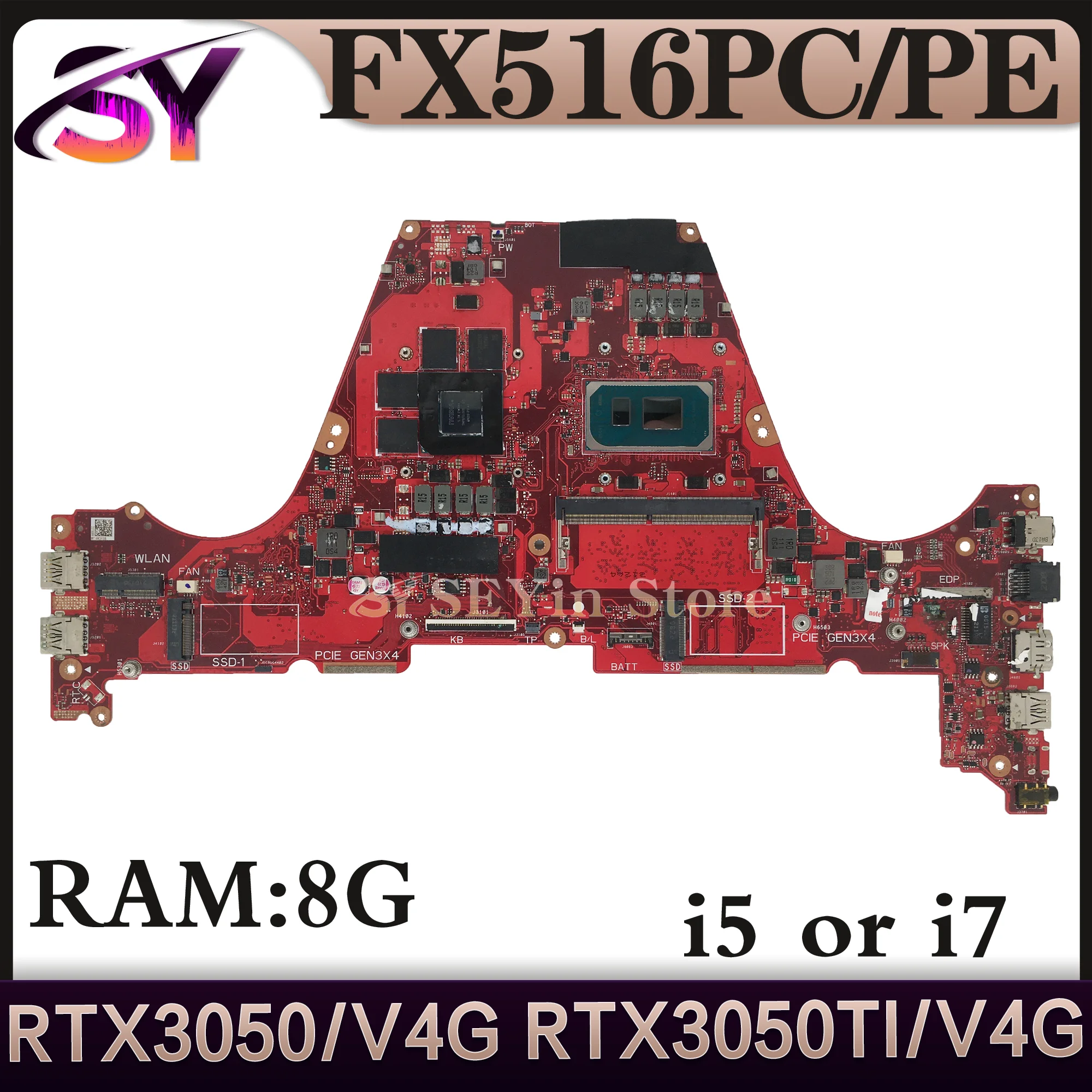 Mainboard For ASUS FX516PC FX516PM FX516PEZ FX516PE FX516PR FX516PCZ FX516 FX516P TUF516PM TUF516PR TUF516PE Laptop Motherboard