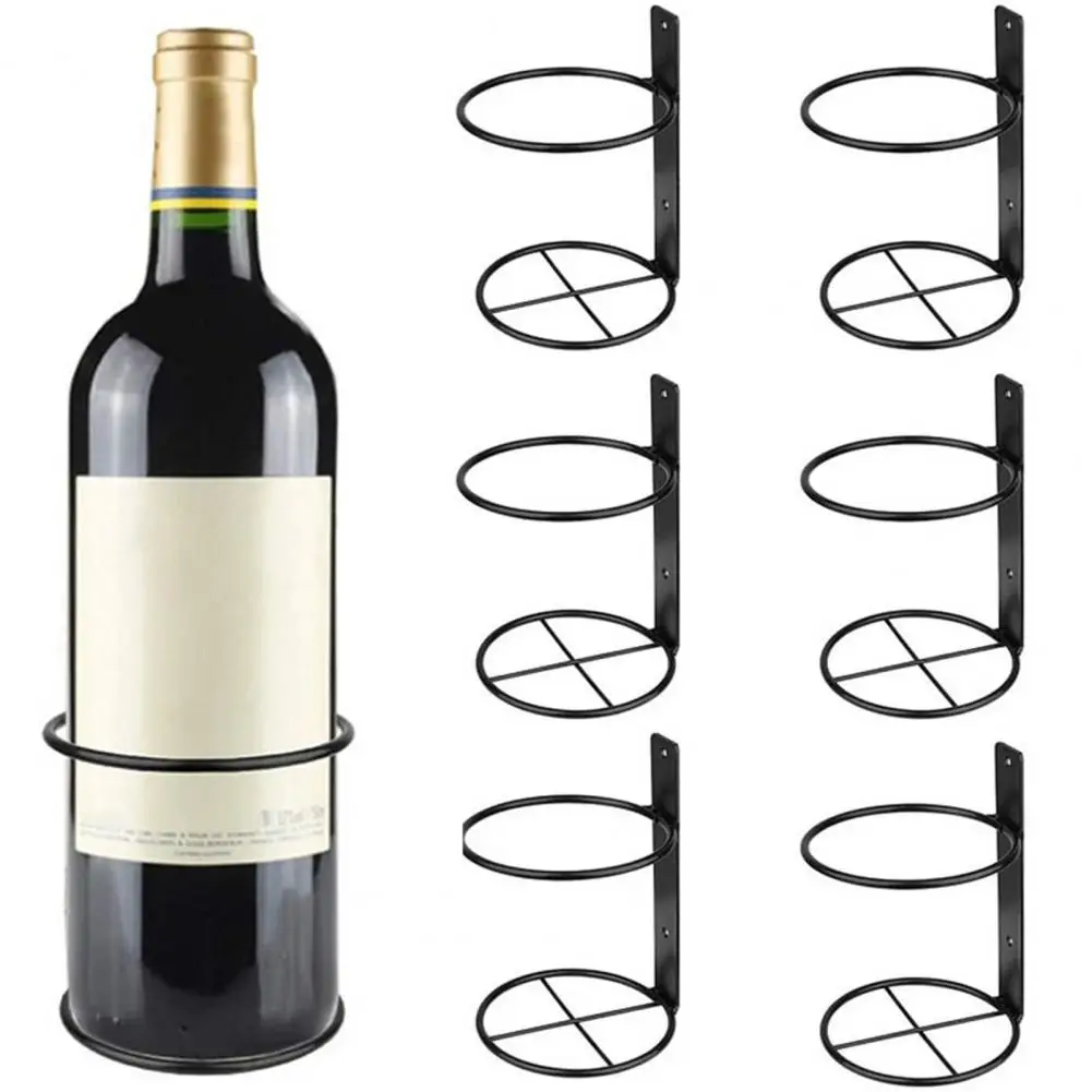 

1 Set Wine Wall Holder Wall-mounted Storage Rack Strong Load-bearing Spiral Metal Wine Bottle Wall Display Holder Dining Room