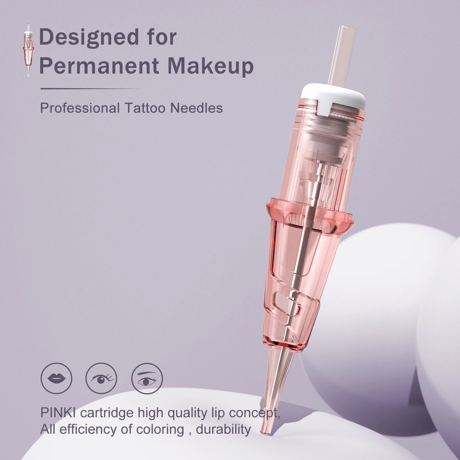 EZ  POPU Pinki Tattoo Cartridge Needles Permanent Makeup SMP PMU Round Liner Microblading Hair Scalp Eyebrows for Pink Tattoo