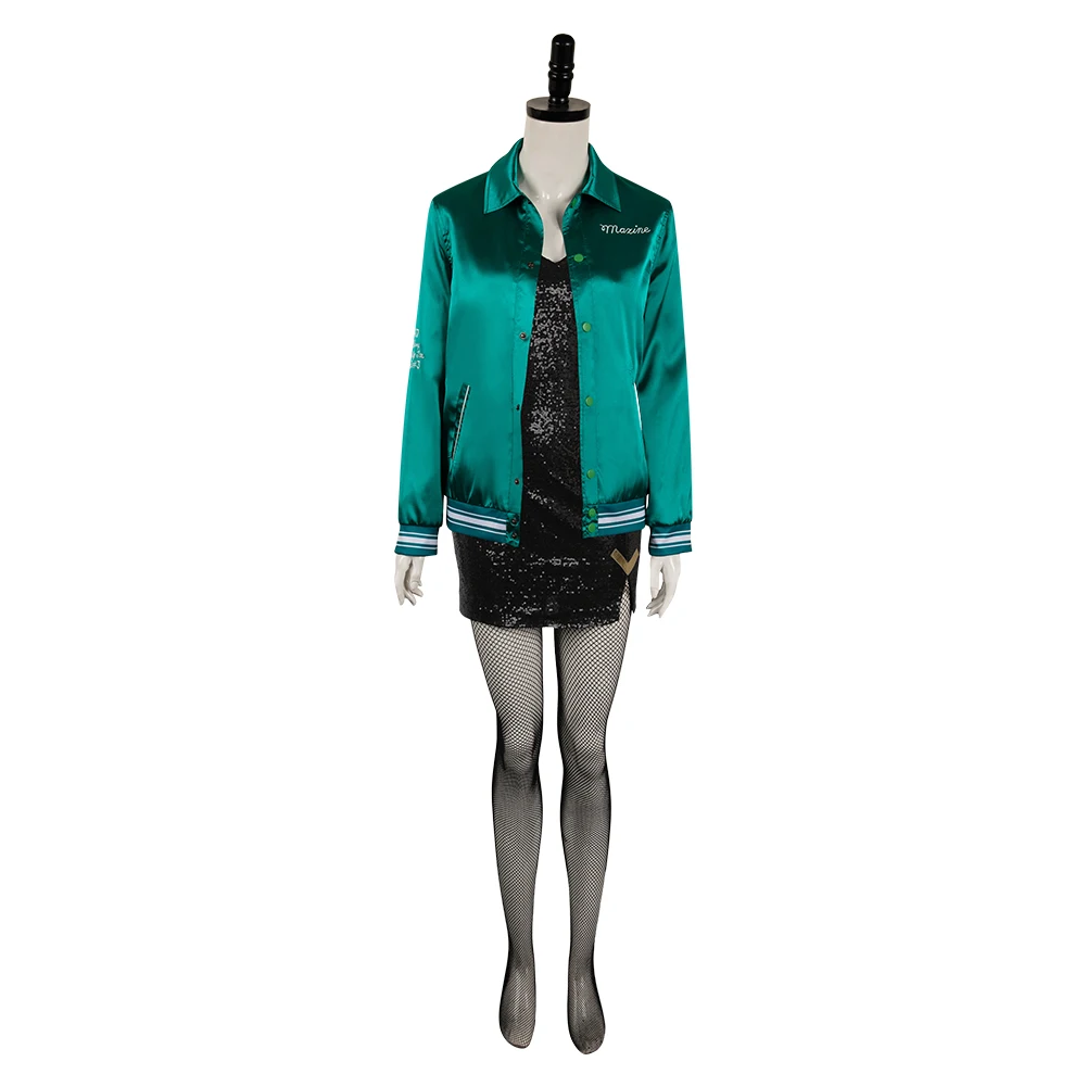 Female Maxine Cosplay Costume Green Jacket Dress Outfits Top Adult Halloween Carnival Women Roleplay Suit Accessories