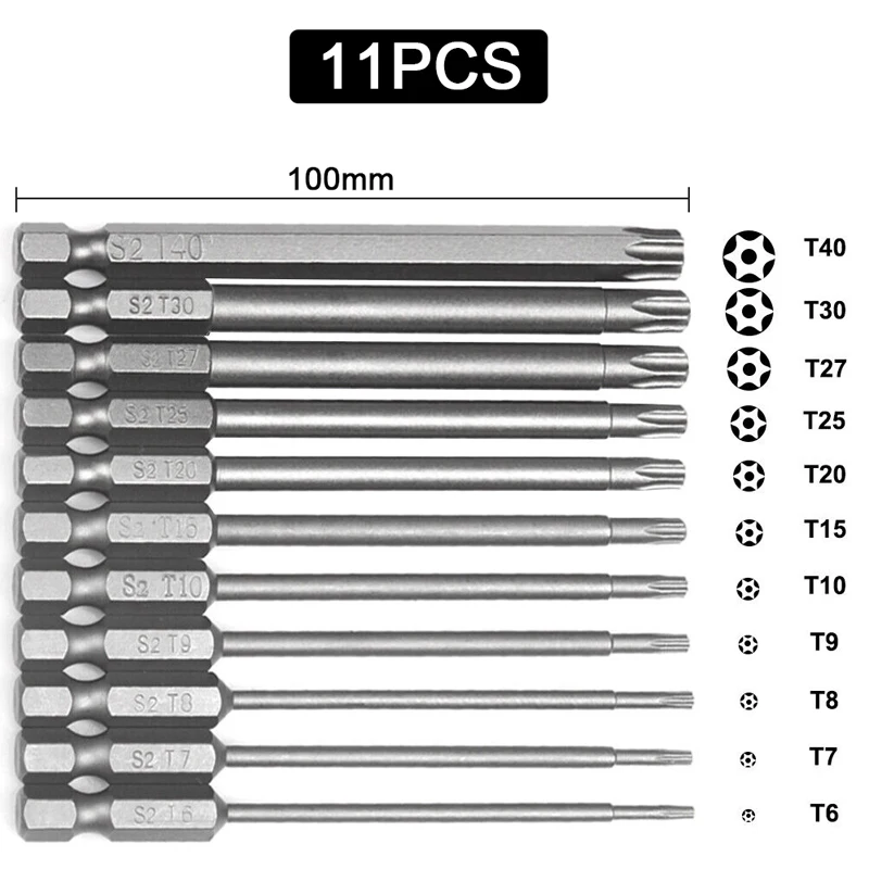 1/4 Hex Shank Torx Screwdriver Bits 23PCS Tool Set S2 Alloy Steel Torx Socket Set Tool For Electric Power Drill Screw Driver Set