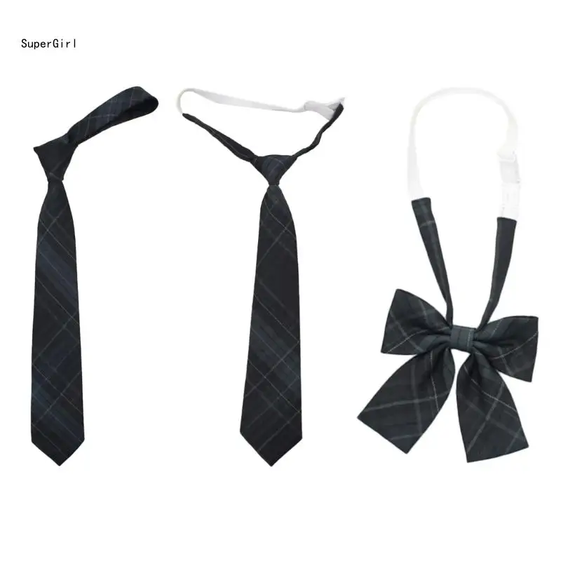 Jk Uniform Bow Tie Checkered Detachable Collar Jk seifuku Student Pre-tied Bow Tie Schoolgirl JK Suit Neckwear J78E