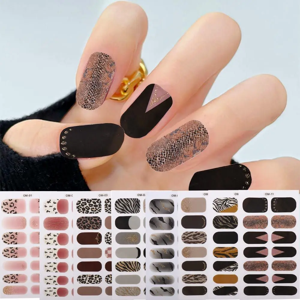 Moon star Leopard Print Gilding Adhesive Sticker Nail art sticker Full cover Nail tips Nail Art Decoration DIY Nail Decals
