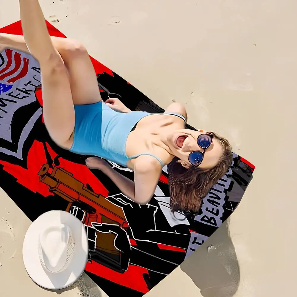 Rapper L-Lil D-Darkie Anime Beach Swimming Towel Soft Absorbent Washcloth Children's Gifts for Kids Travel Camping Gym