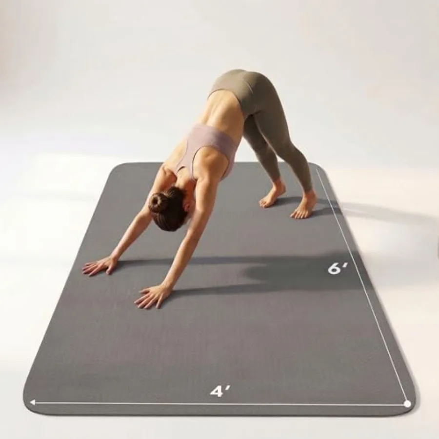 

Large Yoga Mat 6'x 4' 72"x 48" —1/4" and1/3" Extra Wide Exercise Mat 183cm x 122cm Large Exercise Mat Big Home Yoga Mat Pilates