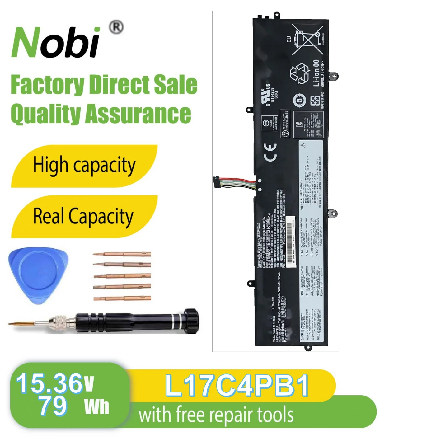 

Nobi L17C4PB1 L17M4PB1 5B10P35082 5B10P35083 5B10P35084 аккумулятор для Lenovo ideapad 720S-15IKB (Тип: 81AC)