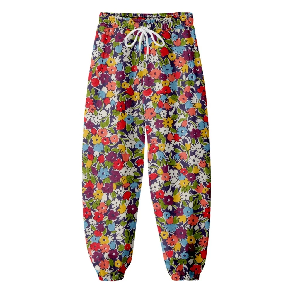 

Fashion Floral Print Cargo Pants Men Casual Baggy Pants Vintage Streetwear Loose Hip Hop Trousers