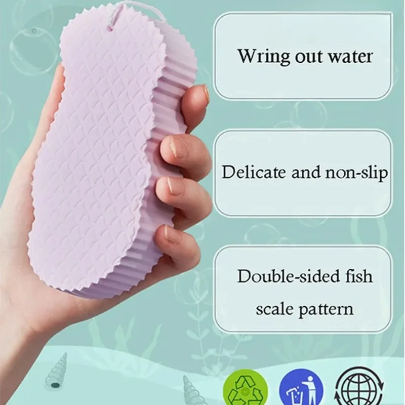 Soft Exfoliating Bath Sponge Body Scrub Shower Brush Cleansing Pad Exfoliating Brush Body To Remove Dead Skin Bath Products