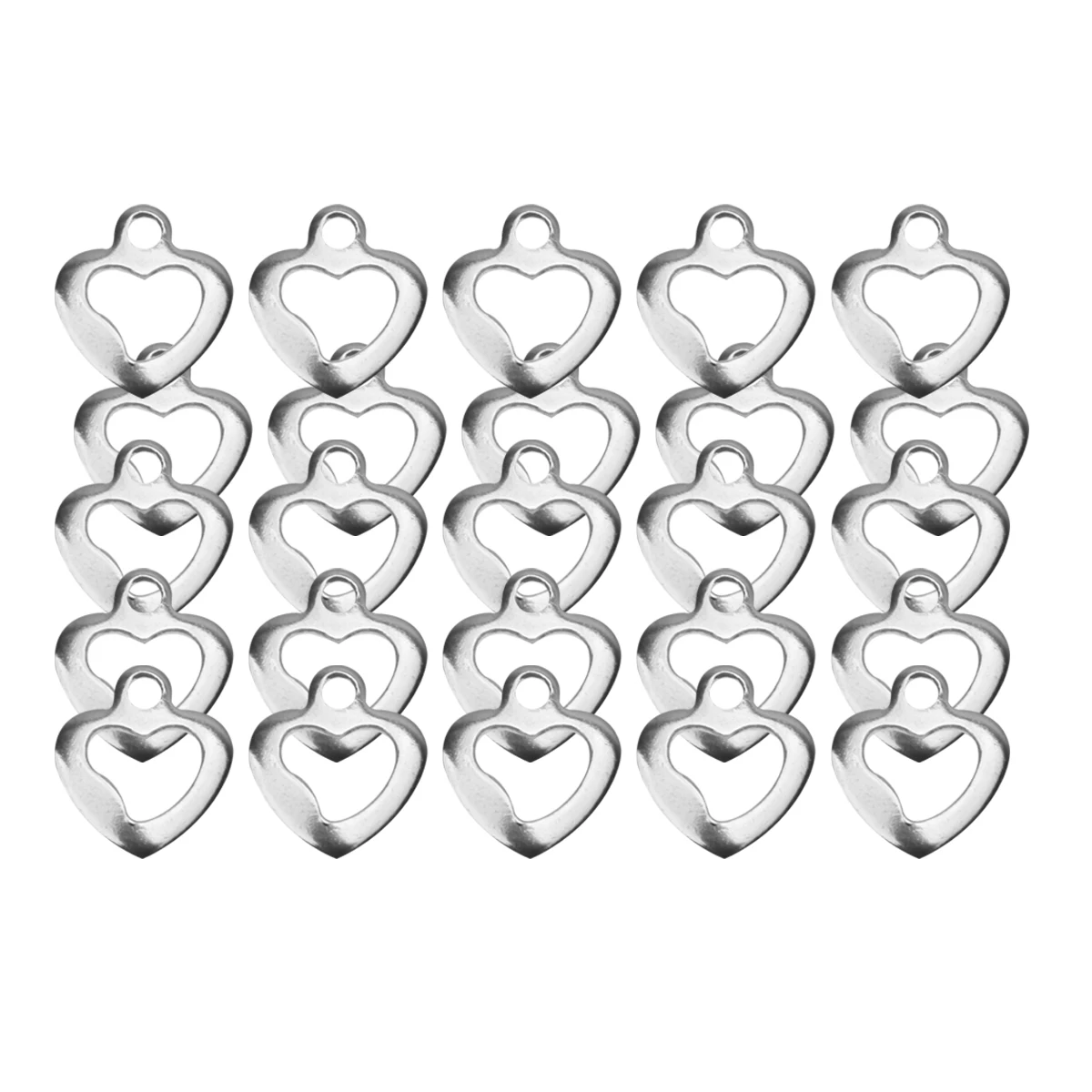 

50 Pcs Heart Shaped Pendant Charm DIY Jewelry Making Supplies Love Hoop Earrings Accessories Craft Project Materials