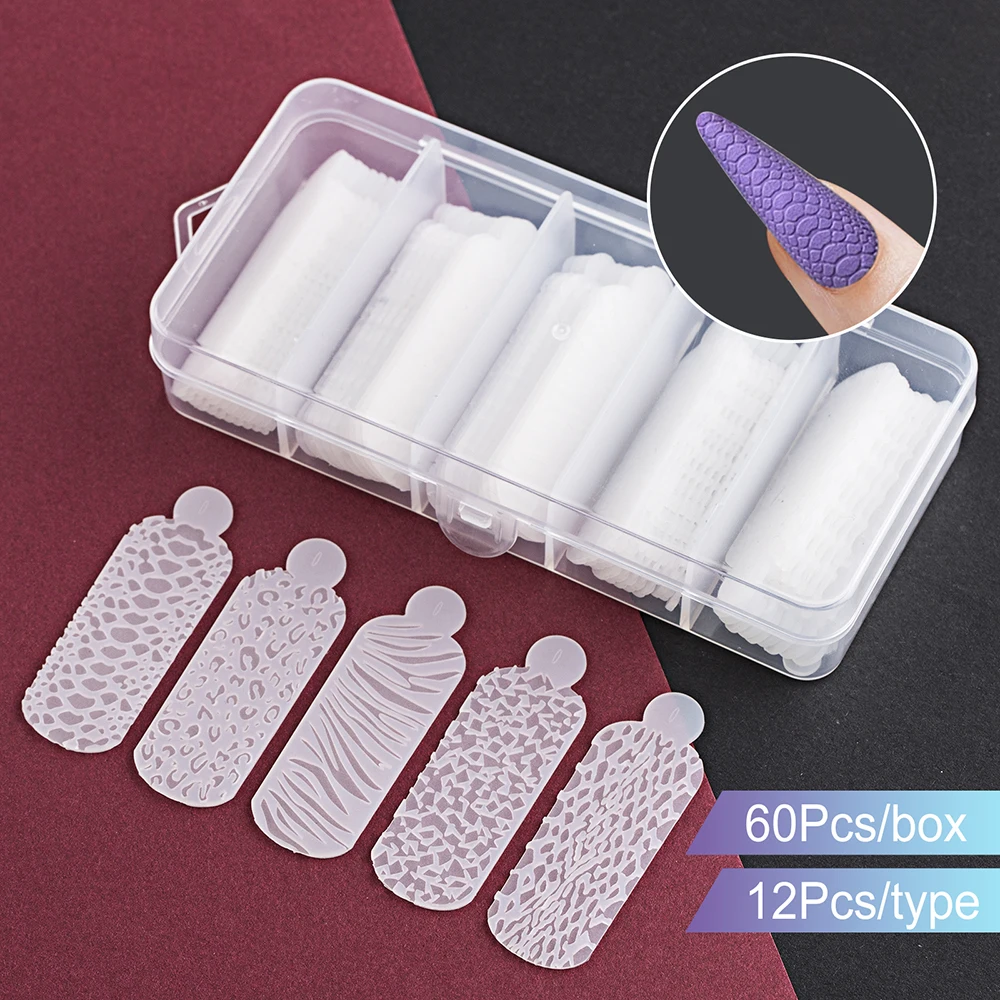 60pcs Dual Form French Forms Silicone Pad Quickly French Line Guides Nail Mold Duet System for Poly Nail Gel Reusable Type