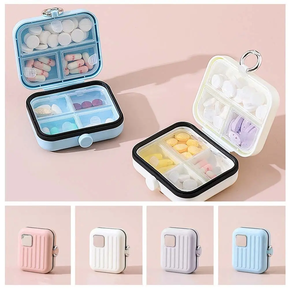 

Portable Mini Travel Pill Organizer 7 Compartments Jewelry Storage Weekly Pill Box with Lids Moisture-proof Small Pill Dispenser