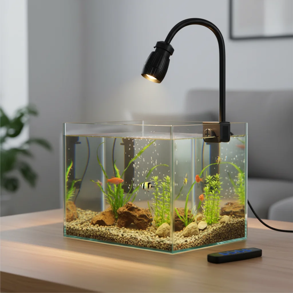 

Adjustable Zoom Mini Clip-on Aquarium Lamp 3W 360 Degree Rotation Adjustable Focus Spotlight Waterproof USB Fish Tank Clip Lamp