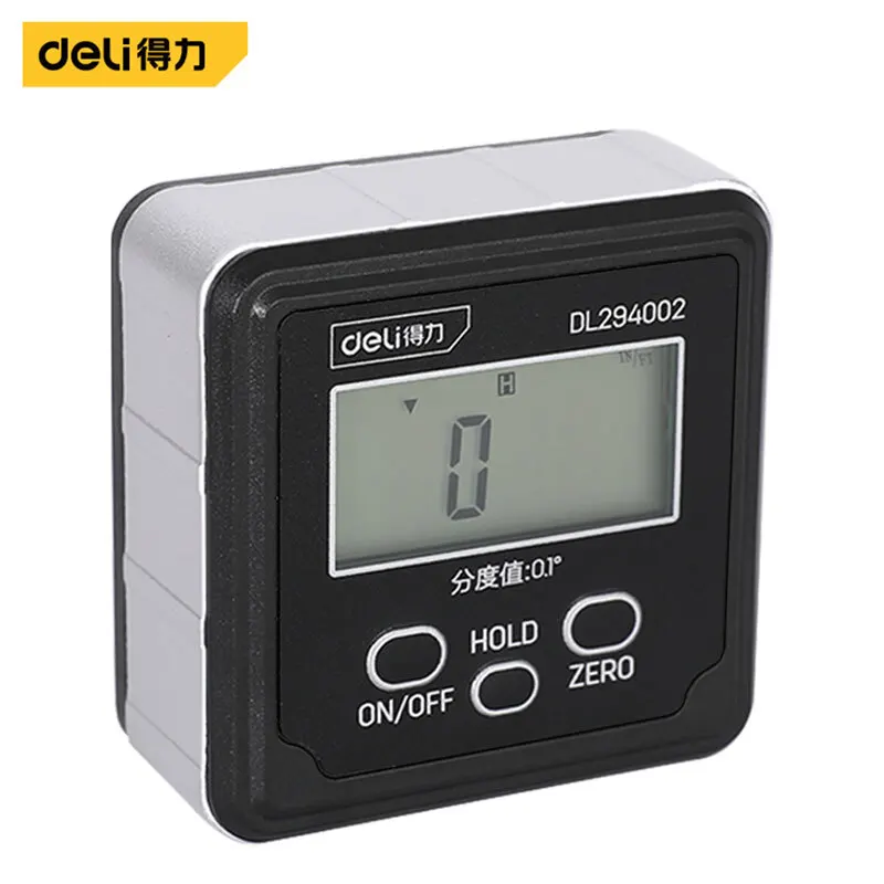 Deli micro electronic protractor with magnetic angle meter high-precision digital inclination meter angle meter measurement box