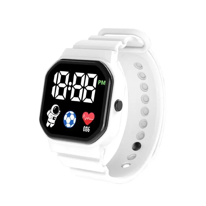 2PCS Couple\'s Watch Unisex Silicone Band LED Digital Watch Square Students Sports Watches