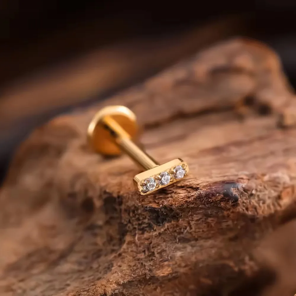 الجملة لطيف ASTM F136 التيتانيوم ثقب الزنمة الغضروف الأذن مربط 16 جرام موضوع داخلي الشفاه مسمار هيئة ثقب المجوهرات