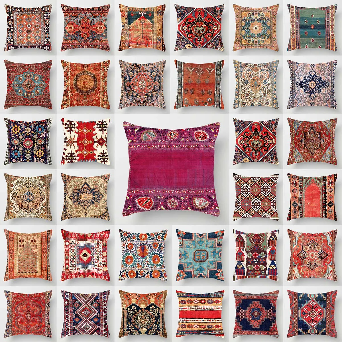 

Ethnic Boho Pillow Case Indian Persian Bohemian Pillowcase 40x40 Outdoor Garden Chair Pillow Cover Room Aesthetics Luxury Decor