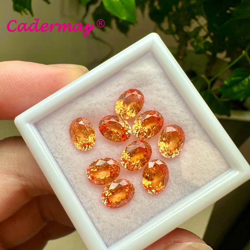 CADERMAY Oval Shape Fanta Color Lab Grown Sapphire Loose Stone With Inclusions With AGL Certificate For Jewelry Making DIY