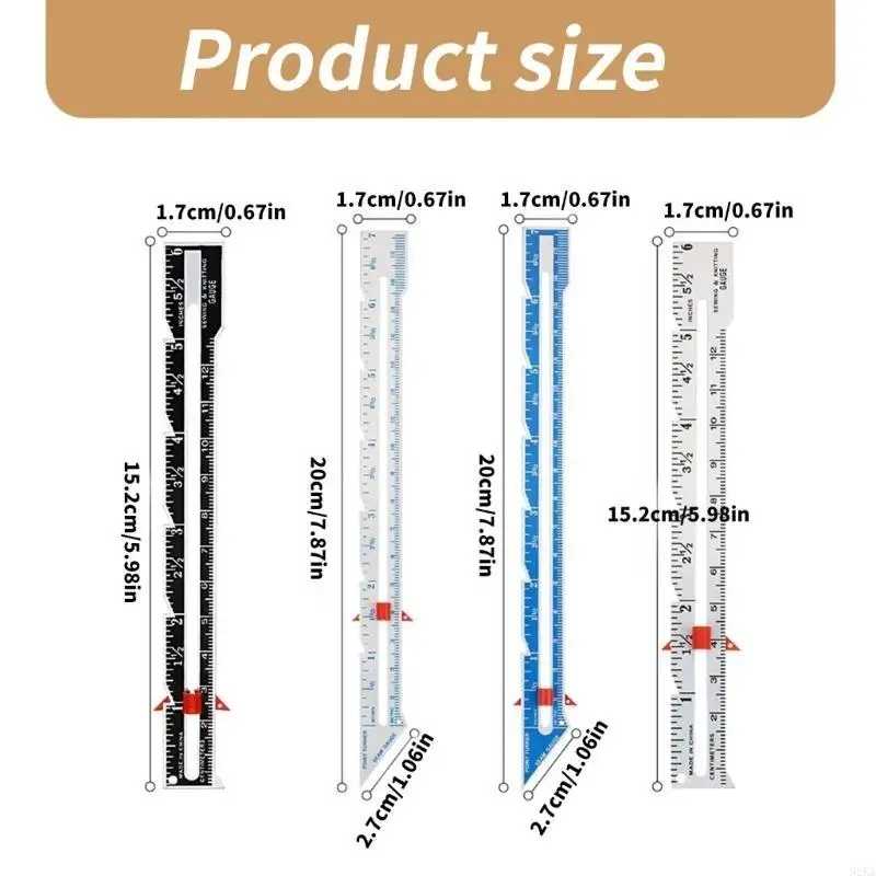 62KA Sewing Measuring Tool Metal Marking Gauge Sewing Gauge Ruler Calliper Measurement Sewing Tool for Quilting Knitting